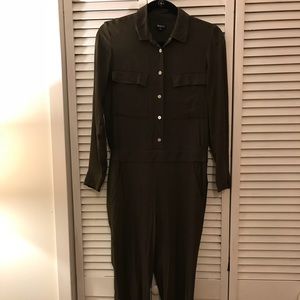 Madewell olive long sleeve jumpsuit